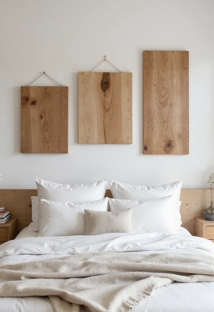 Aesthetic Wall Decor Bedroom DIY: A Minimalist Guide with 18 Elegant Inspirations - 16. Elegant Wooden Wall Art