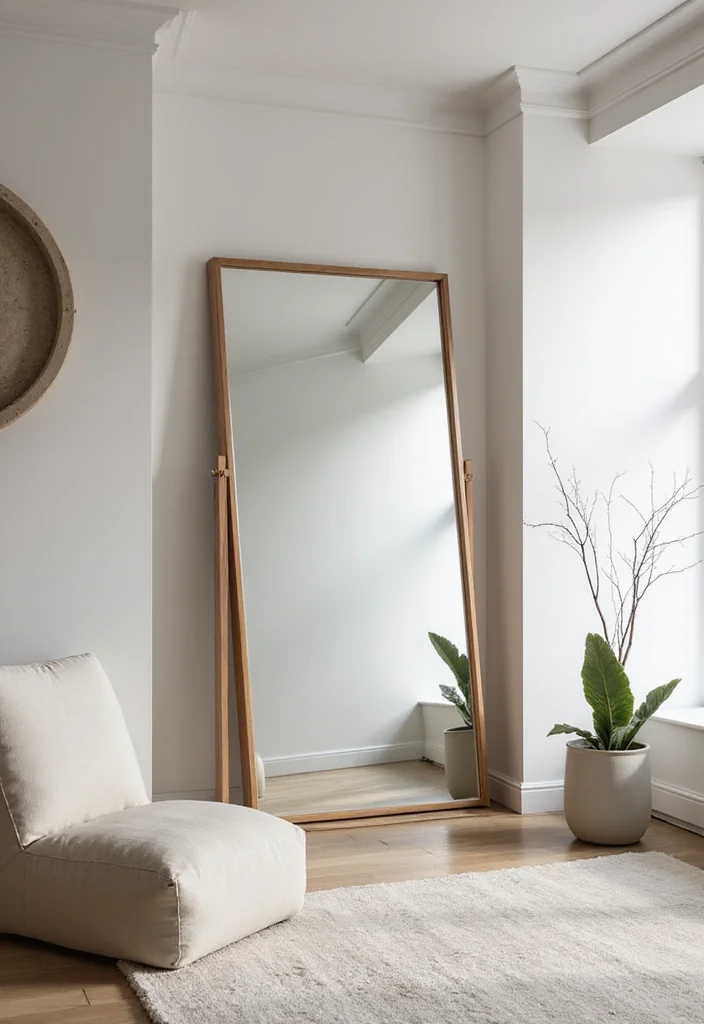 Aesthetic Wall Decor Bedroom DIY: A Minimalist Guide with 18 Elegant Inspirations - 8. Minimalist Mirror Decor