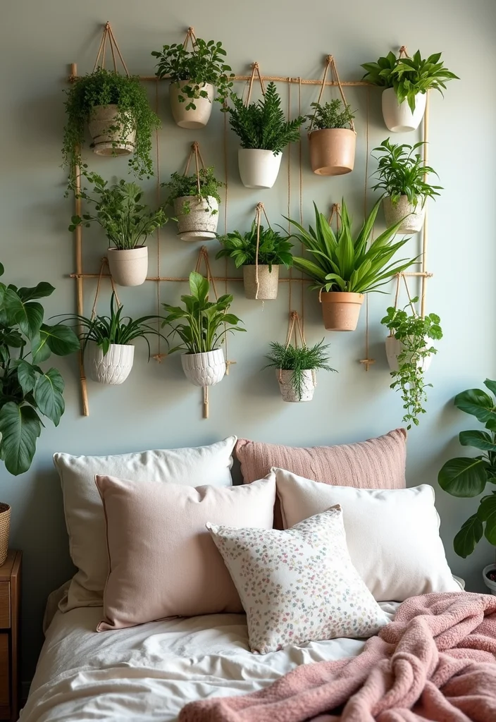 Bedroom Wall Decor Ideas DIY: A Modern Guide with 18 Chic Concepts - 15. Hanging Plant Wall