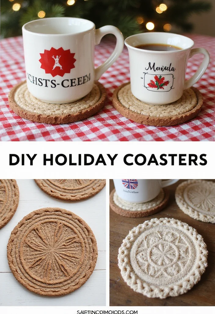 Belen Christmas Decor DIY Recycled: An Eco-Friendly Guide with 19 Festive Ideas - 16. DIY Holiday Coasters