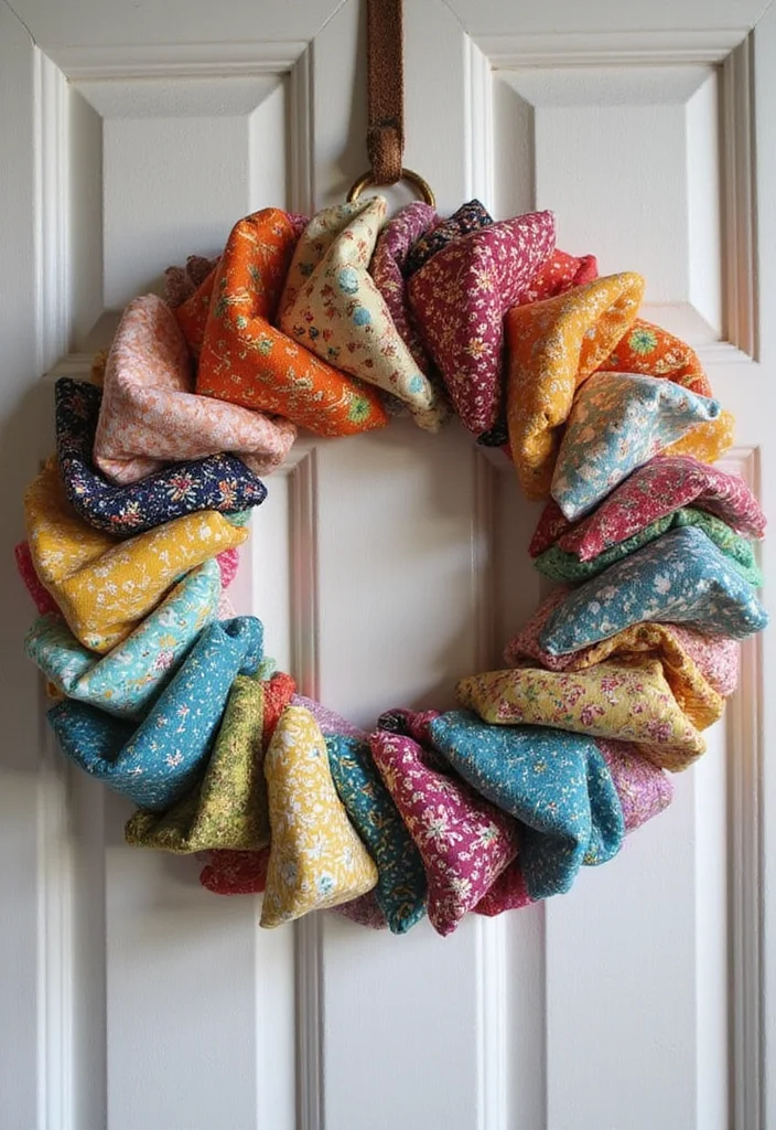 Belen Christmas Decor DIY Recycled: An Eco-Friendly Guide with 19 Festive Ideas - 8. Fabric Scrap Wreaths