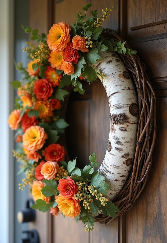 Birch Log Decor DIY Projects: A Natural Home Guide with 18 Woodland Styling Ideas - 11. Birch Log Wreath