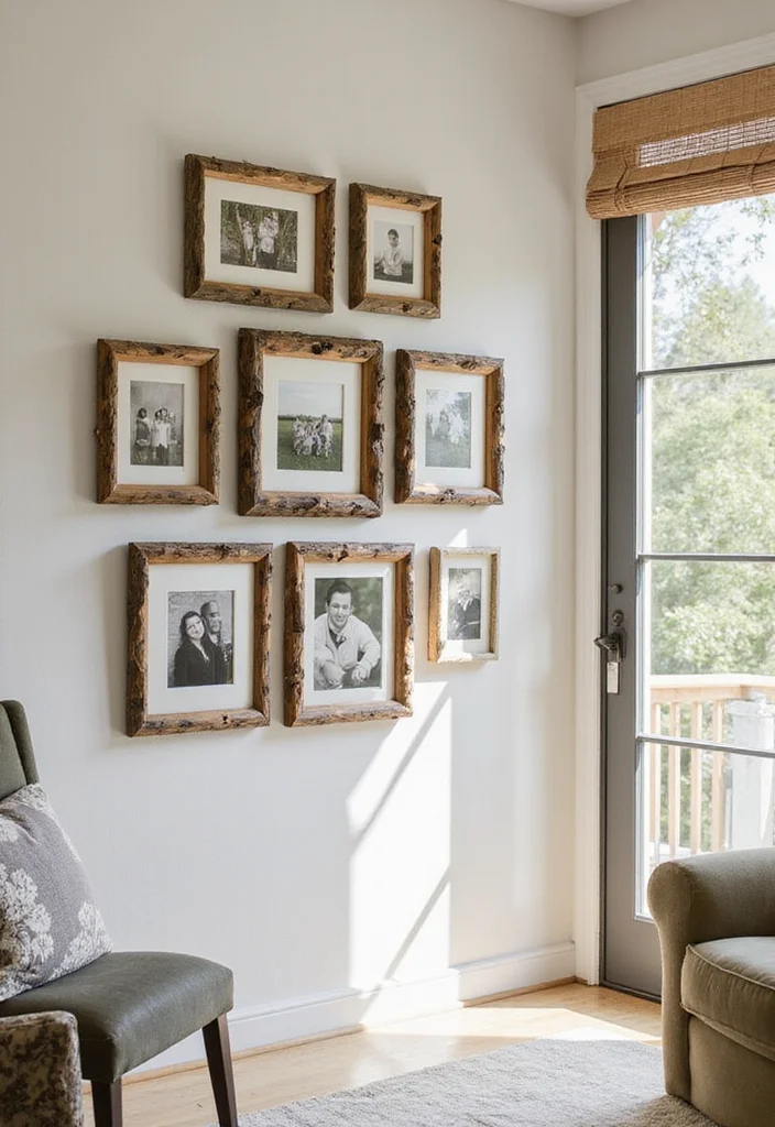 Birch Log Decor DIY Projects: A Natural Home Guide with 18 Woodland Styling Ideas - 8. Birch Log Picture Frames