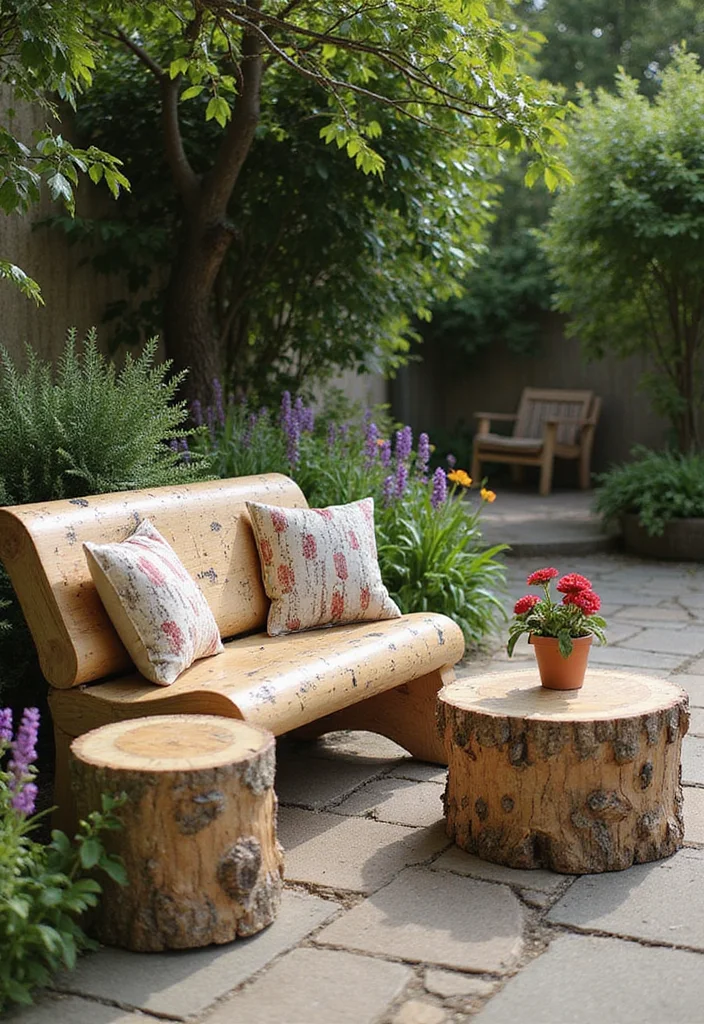 Birch Log Decor DIY Projects: A Natural Home Guide with 18 Woodland Styling Ideas - 9. Birch Log Furniture