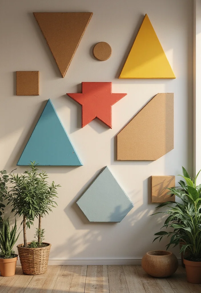 Cardboard DIY Room Decor Wall Art: A Practical Guide with 17 Creative Images - 1. Geometric Wonders