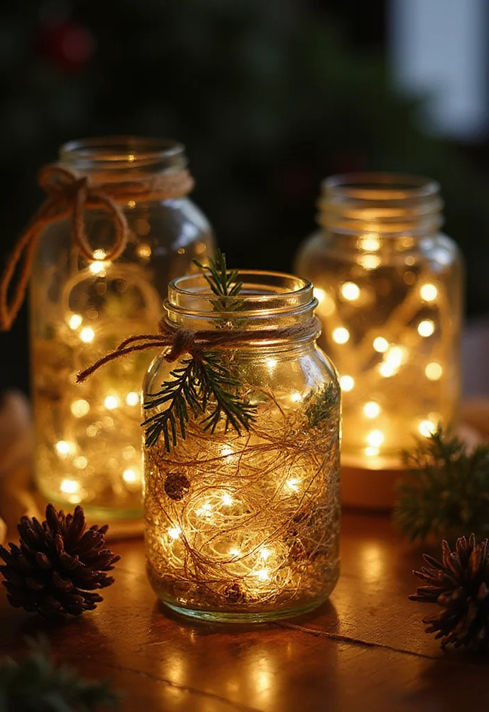 Christmas Decor Ideas DIY Crafts Easy: A Festive Guide with 18 Cozy Holiday Concepts - 1. Upcycled Jar Lanterns