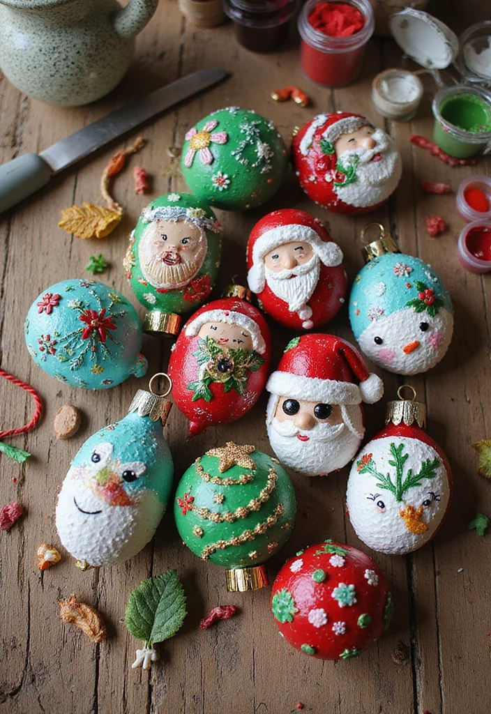 Christmas Decor Ideas DIY Crafts Easy: A Festive Guide with 18 Cozy Holiday Concepts - 11. Hand-Painted Ornaments