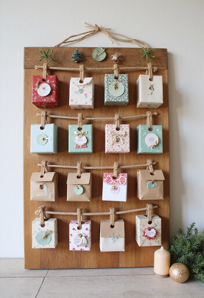 Christmas Decor Ideas DIY Crafts Easy: A Festive Guide with 18 Cozy Holiday Concepts - 16. Advent Calendar from Recycled Materials