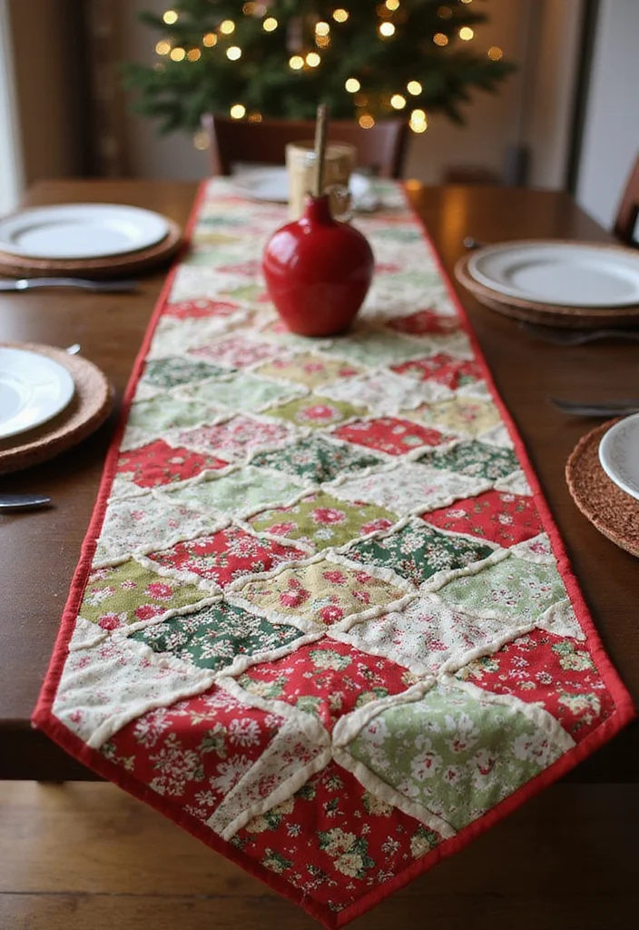 Christmas Decor Ideas DIY Crafts Easy: A Festive Guide with 18 Cozy Holiday Concepts - 18. Handmade Holiday Table Runner