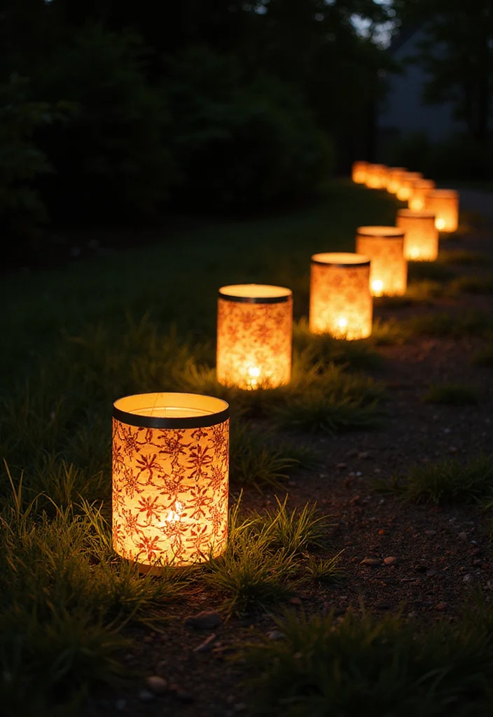 Christmas Decor Ideas DIY Outdoor: A Joyful Guide with 20 Holiday Outdoor Concepts - 1. Upcycled Tin Can Lanterns