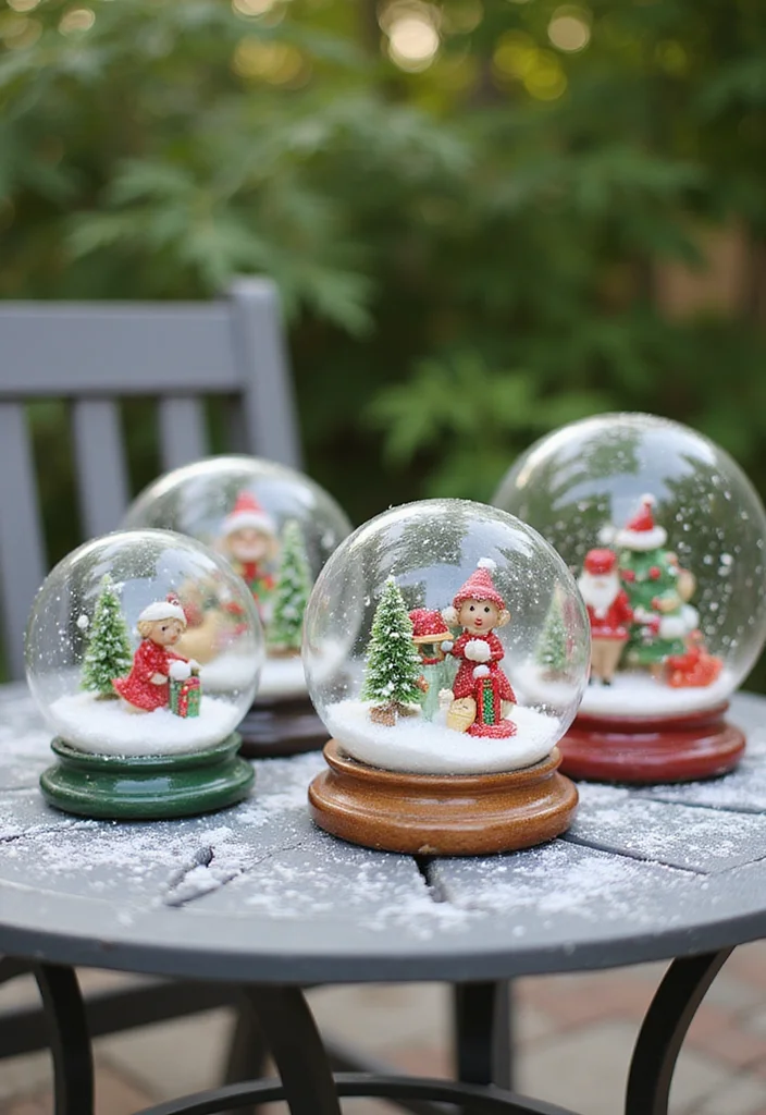 Christmas Decor Ideas DIY Outdoor: A Joyful Guide with 20 Holiday Outdoor Concepts - 11. DIY Snow Globe Decorations