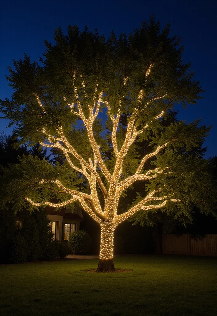 Christmas Decor Ideas DIY Outdoor: A Joyful Guide with 20 Holiday Outdoor Concepts - 13. Illuminated Tree Branches