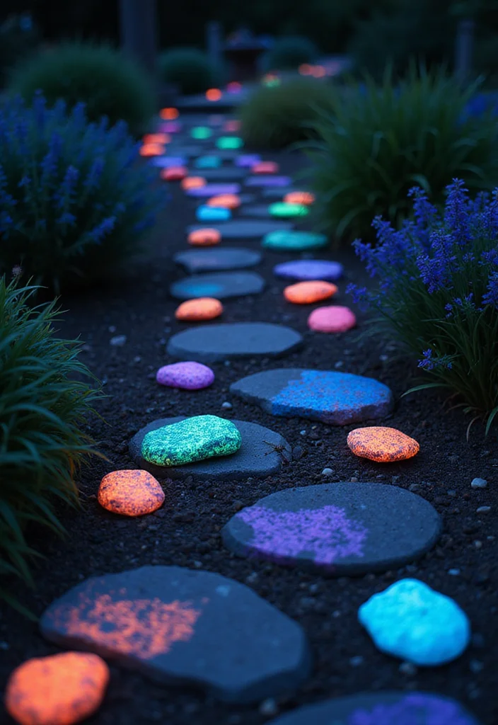Christmas Decor Ideas DIY Outdoor: A Joyful Guide with 20 Holiday Outdoor Concepts - 7. Glow-in-the-Dark Rock Decorations