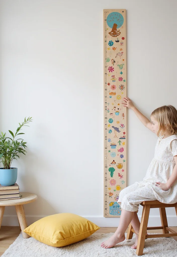 Cute DIY Room Decor Easy Crafts: A Sweet Guide with 19 Lovely Inspirations - 10. Fun Wall Growth Chart