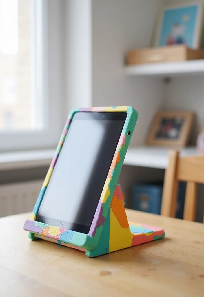 Cute DIY Room Decor Easy Crafts: A Sweet Guide with 19 Lovely Inspirations - 15. DIY Tablet Holder for Kids