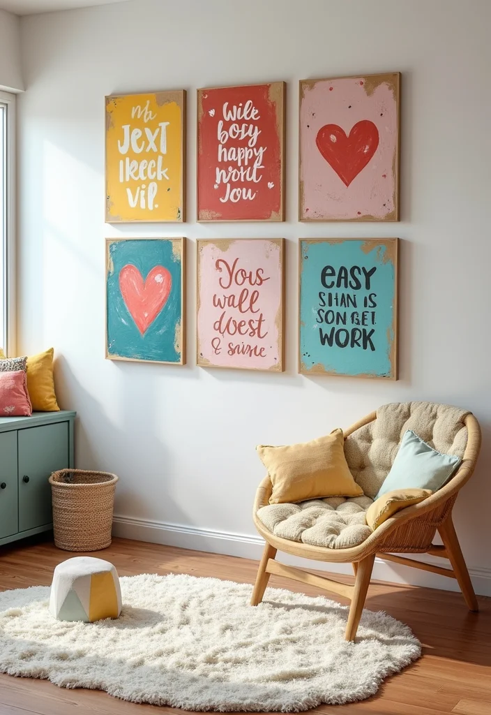 Cute DIY Room Decor Easy Crafts: A Sweet Guide with 19 Lovely Inspirations - 19. DIY Colorful Wall Quotes
