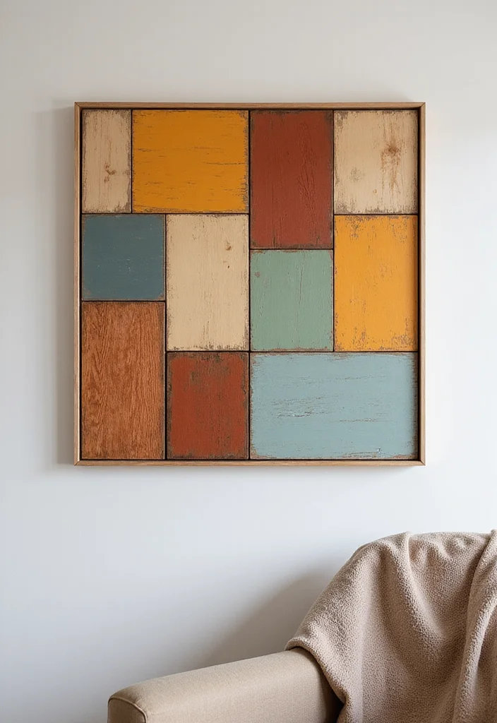 DIY Aesthetic Room Decor Wall Art: A Minimalist Home Guide with 17 Elegant Concepts - 14. Color-Blocked Wooden Art