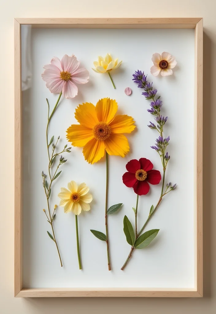 DIY Aesthetic Room Decor Wall Art: A Minimalist Home Guide with 17 Elegant Concepts - 2. Nature-Inspired Pressed Flowers