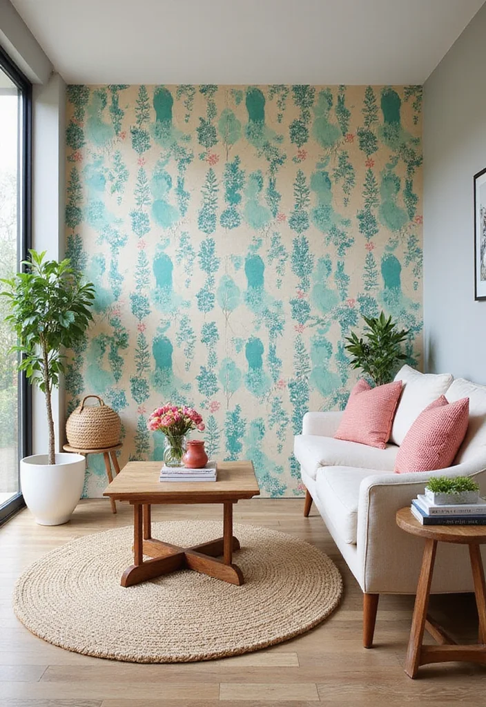 DIY Apartment Decor for Renters: A Space-Smart Guide with 18 Practical Inspirations - 1. Colorful Removable Wallpaper