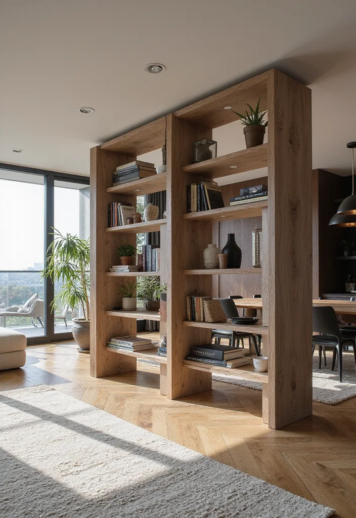 DIY Apartment Decor for Renters: A Space-Smart Guide with 18 Practical Inspirations - 17. Trendy Room Dividers