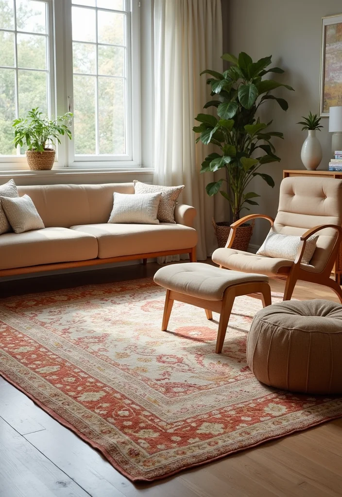 DIY Apartment Decor for Renters: A Space-Smart Guide with 18 Practical Inspirations - 6. Stylish Rugs for Cozy Vibes