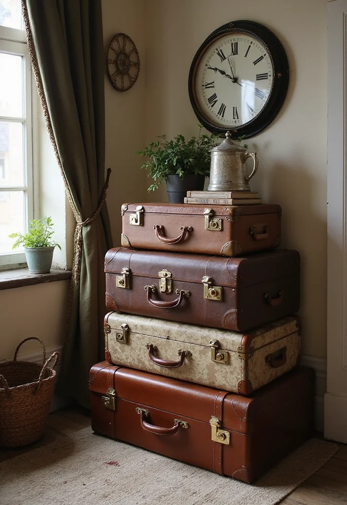 DIY Boys Room Decor Ideas: A Cool Guide with 20 Fun & Creative Inspirations - 12. Vintage Suitcase Storage