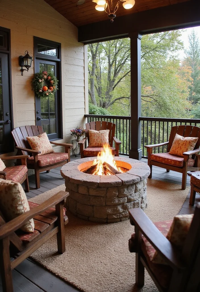 DIY Christmas Front Porch Decor: A Festive Guide with 20 Holiday Styling Ideas - 13. Cozy Fire Pit Area