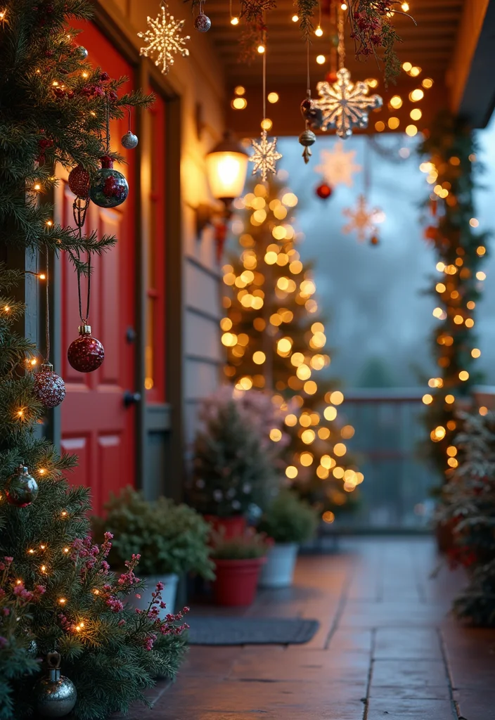 DIY Christmas Front Porch Decor: A Festive Guide with 20 Holiday Styling Ideas - 14. Creative Hanging Decor
