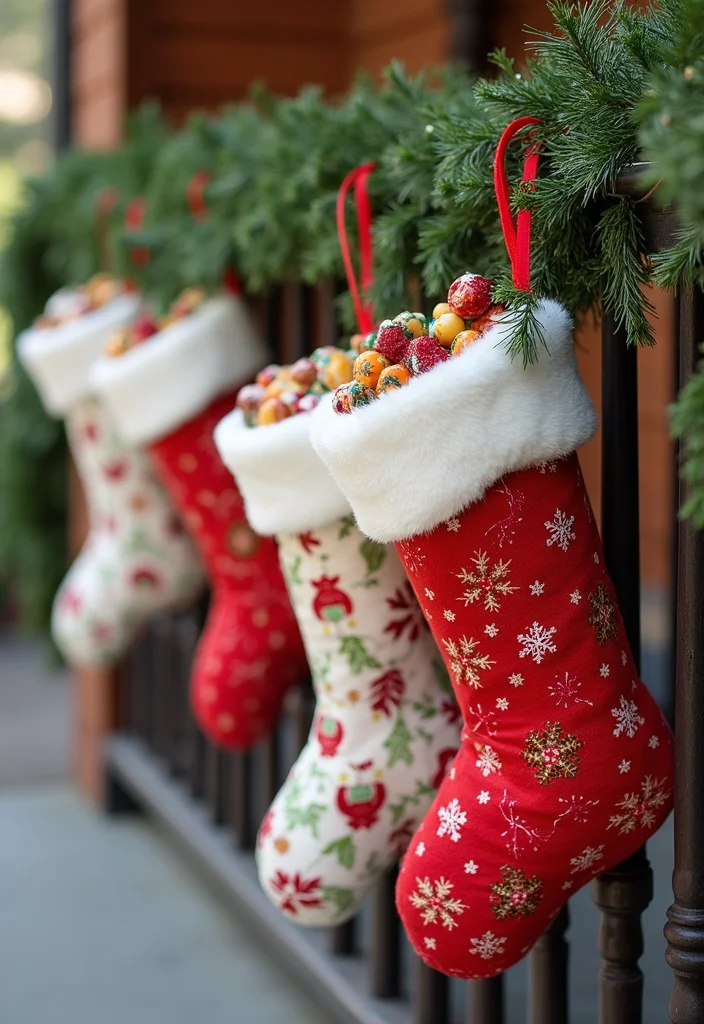 DIY Christmas Front Porch Decor: A Festive Guide with 20 Holiday Styling Ideas - 16. Decorative Christmas Stockings