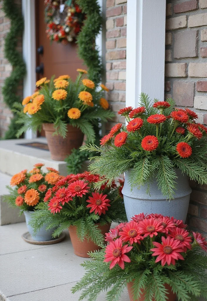DIY Christmas Front Porch Decor: A Festive Guide with 20 Holiday Styling Ideas - 17. Seasonal Flower Arrangements