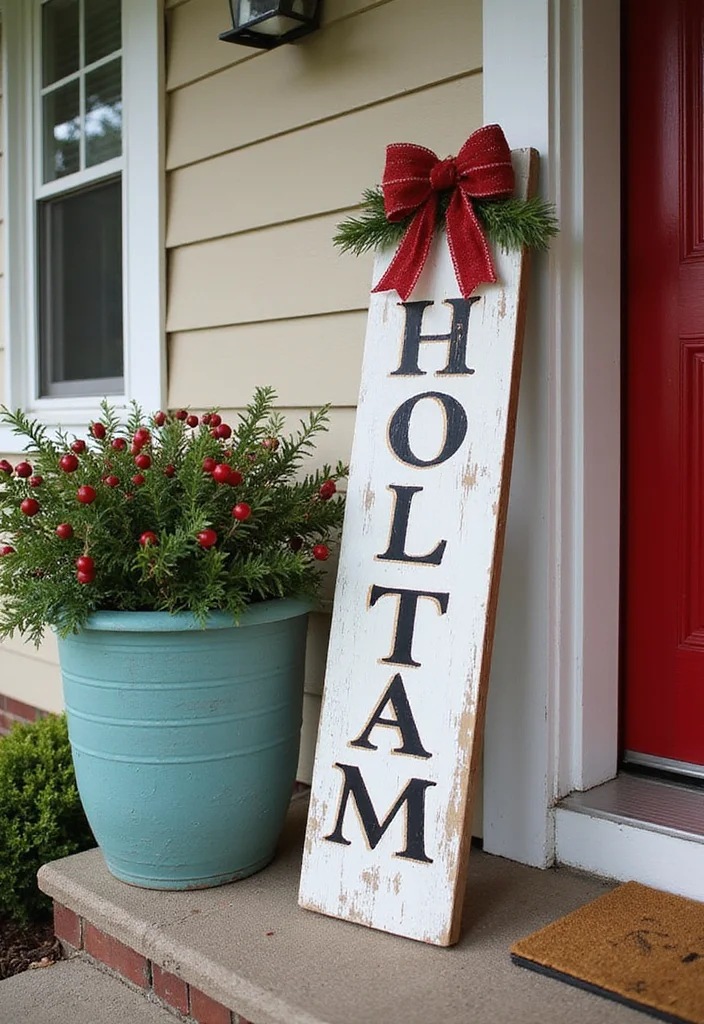 DIY Christmas Front Porch Decor: A Festive Guide with 20 Holiday Styling Ideas - 7. Cute Holiday Signs