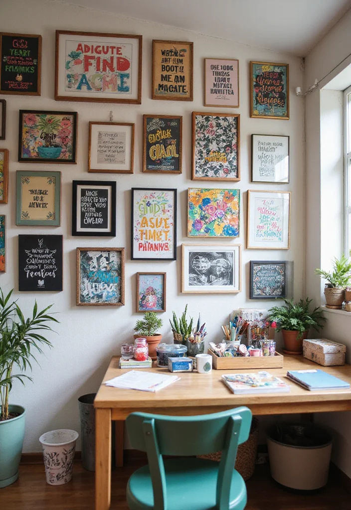 DIY Craft Room Decor Ideas: A Creative Home Guide with 17 Organized Inspirations - 1. Gallery Wall of Inspiration