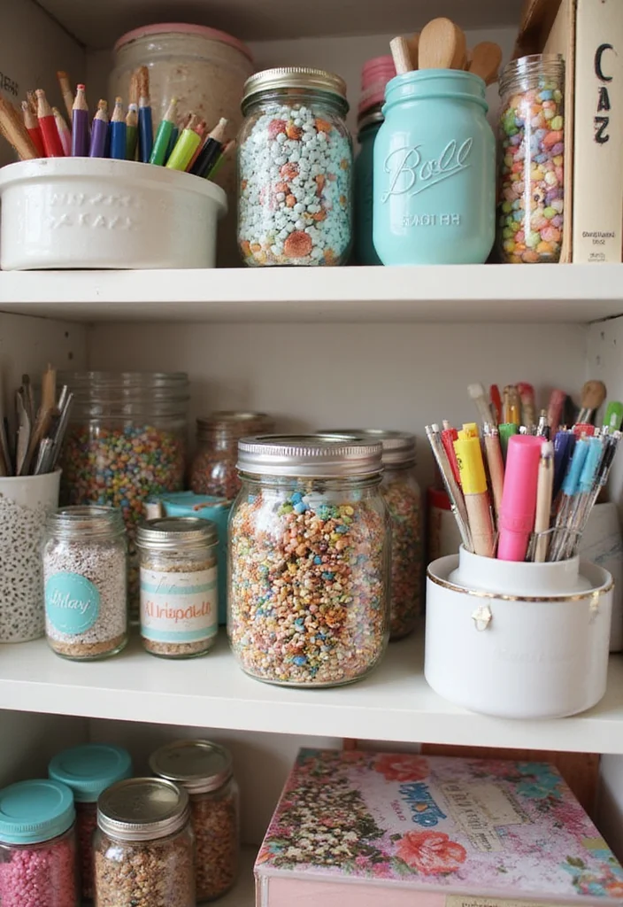DIY Craft Room Decor Ideas: A Creative Home Guide with 17 Organized Inspirations - 2. Craft Supply Jars