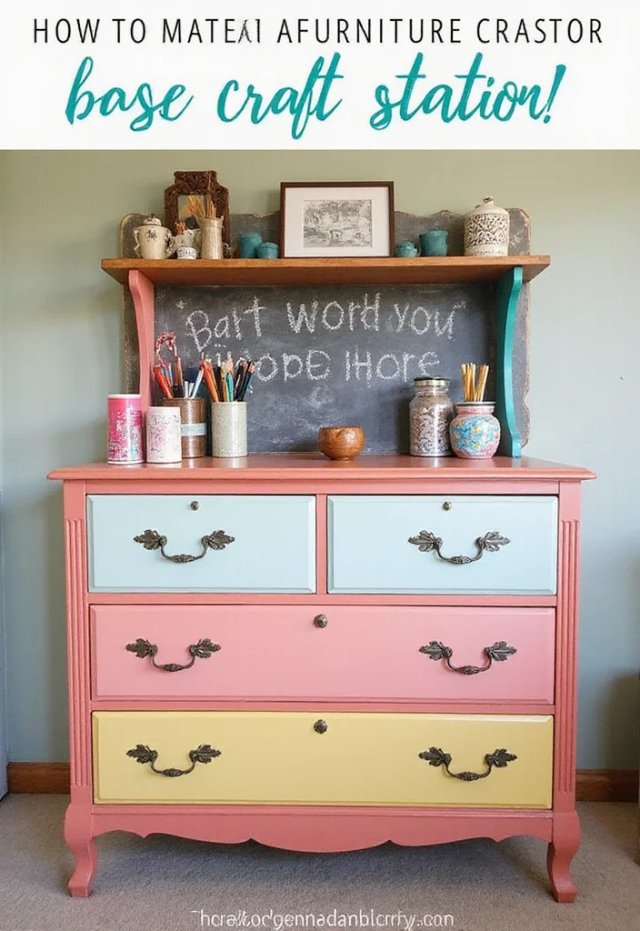 DIY Craft Room Decor Ideas: A Creative Home Guide with 17 Organized Inspirations - 5. Repurposed Furniture