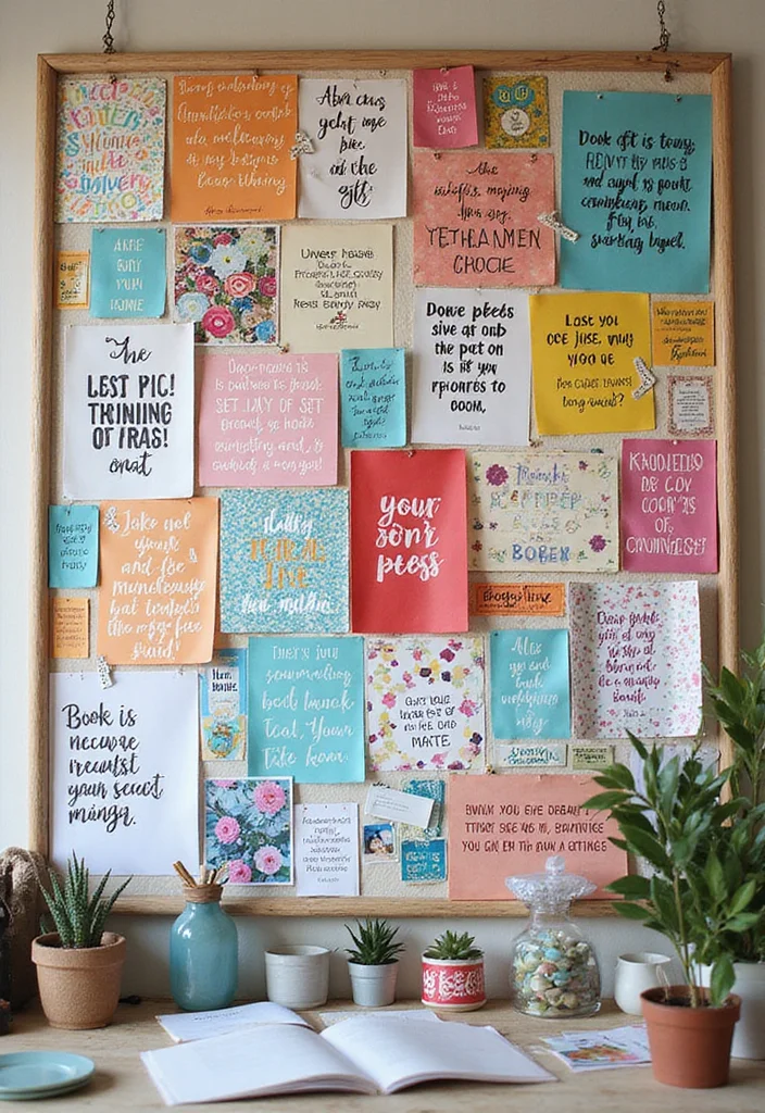 DIY Craft Room Decor Ideas: A Creative Home Guide with 17 Organized Inspirations - 7. Inspirational Quote Board