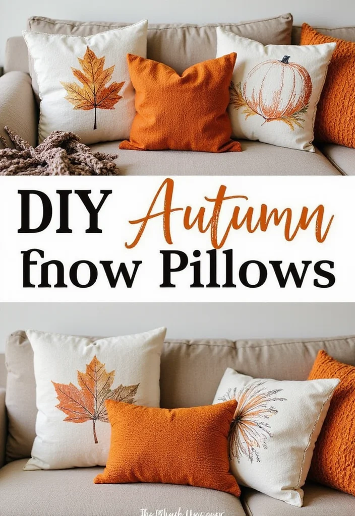 DIY Dollar Tree Fall Decor: A Cozy Seasonal Guide with 17 Autumn Inspirations - 17. Cozy Autumn Throw Pillows