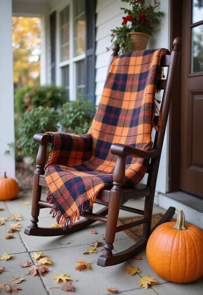 DIY Fall Front Porch Decor: A Seasonal Guide with 19 Warm Inspirations - 1. Cozy Blanket Display
