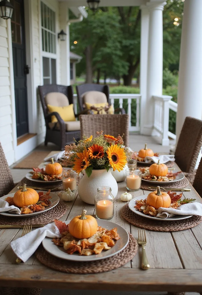 DIY Fall Front Porch Decor: A Seasonal Guide with 19 Warm Inspirations - 11. Harvest-Themed Table Display