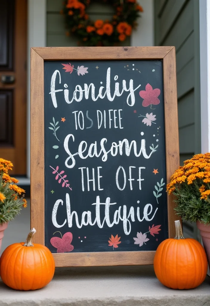 DIY Fall Front Porch Decor: A Seasonal Guide with 19 Warm Inspirations - 14. Seasonal Chalkboard Signs