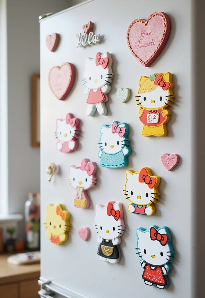 DIY Hello Kitty Room Decor: A Cute Guide with 17 Adorable Inspirations - 13. Hello Kitty Magnets