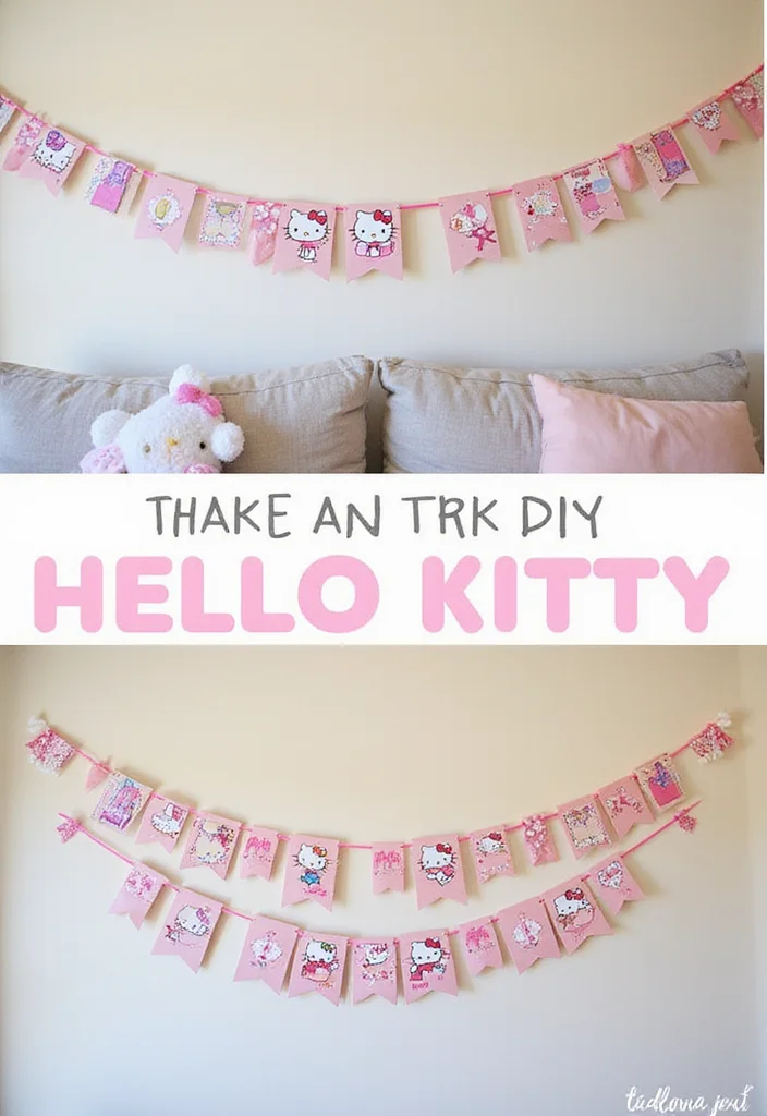 DIY Hello Kitty Room Decor: A Cute Guide with 17 Adorable Inspirations - 16. Hello Kitty Banner
