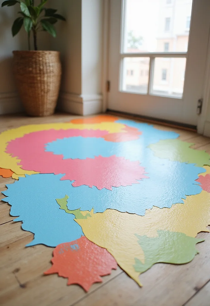 DIY Home Decor Rental Friendly: A Practical Guide with 19 Space-Savvy Ideas - 8. Temporary Floor Stickers