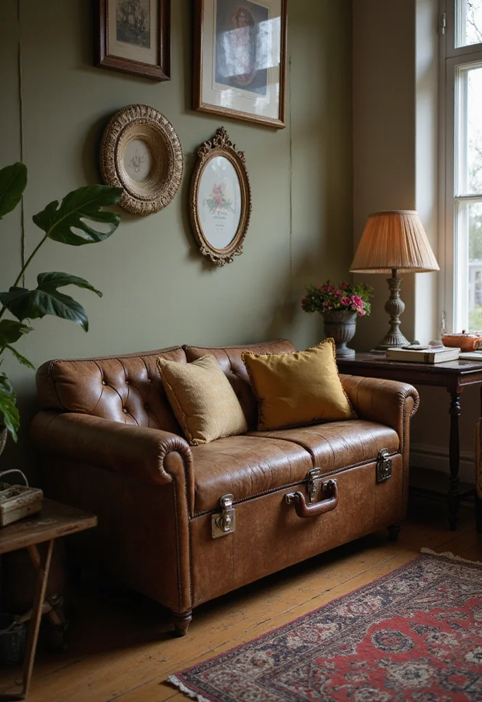 DIY Home Decor on a Budget: A Smart Guide with 19 Affordable Styling Ideas - 7. Vintage Suitcase Side Table