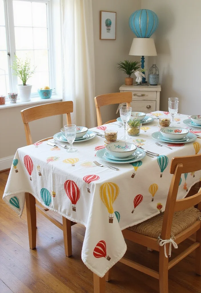 DIY Hot Air Balloon Decor: A Whimsical Guide with 20 Creative Inspirations - 10. Hot Air Balloon Table Covers