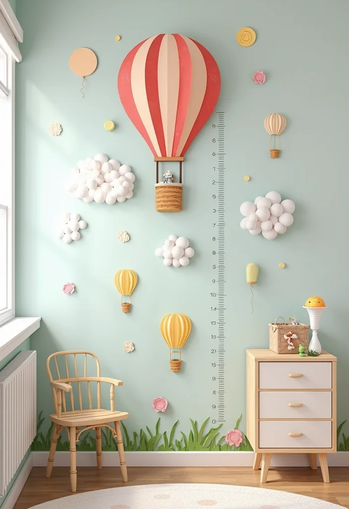 DIY Hot Air Balloon Decor: A Whimsical Guide with 20 Creative Inspirations - 12. Hot Air Balloon Growth Chart