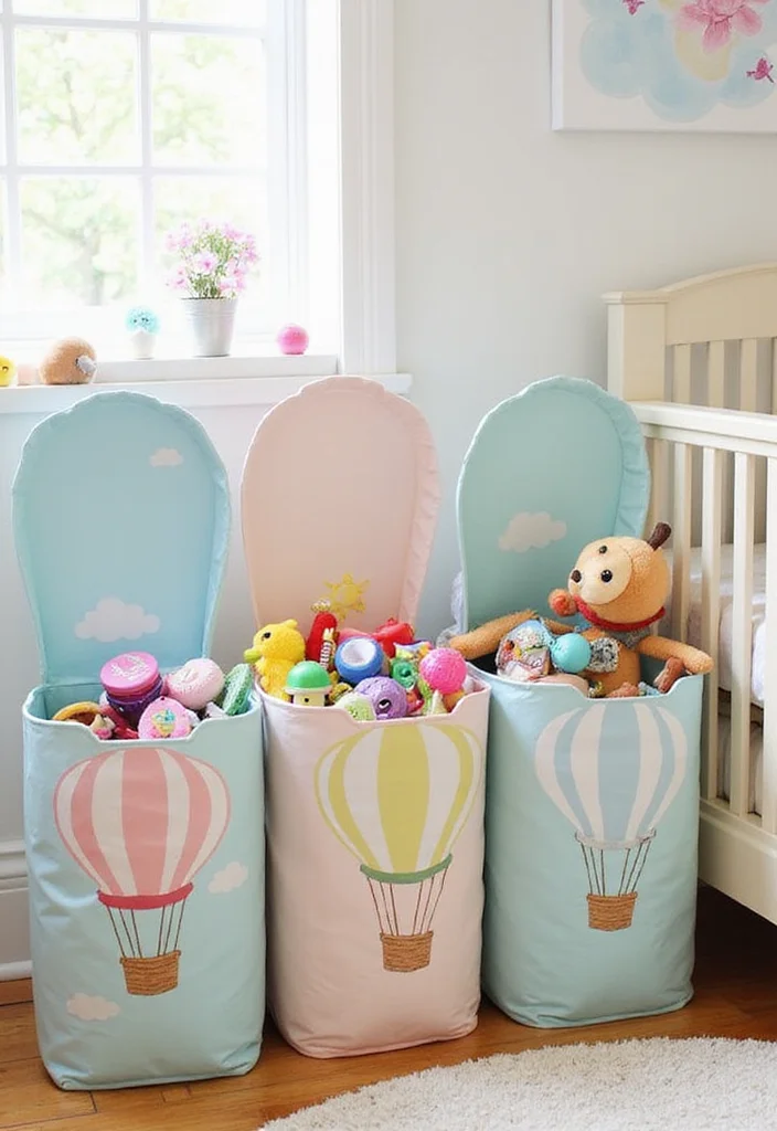 DIY Hot Air Balloon Decor: A Whimsical Guide with 20 Creative Inspirations - 16. Hot Air Balloon-Themed Toy Storage