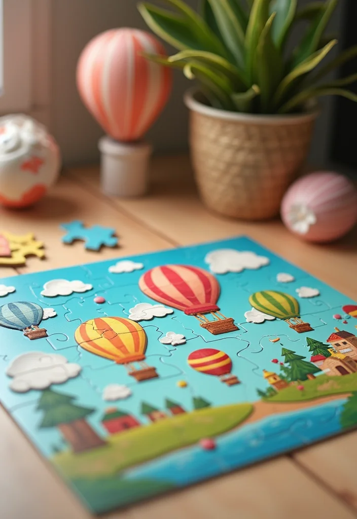 DIY Hot Air Balloon Decor: A Whimsical Guide with 20 Creative Inspirations - 19. Hot Air Balloon-Themed Puzzle or Game