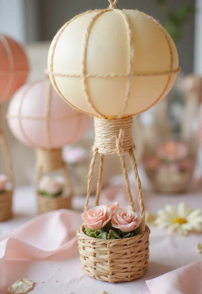 DIY Hot Air Balloon Decor: A Whimsical Guide with 20 Creative Inspirations - 3. Mini Hot Air Balloon Centerpieces