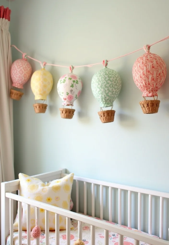 DIY Hot Air Balloon Decor: A Whimsical Guide with 20 Creative Inspirations - 7. Fabric Hot Air Balloon Banners