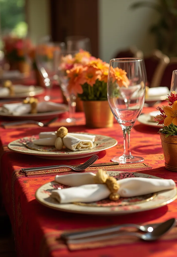 DIY Indian Wedding Decor Ideas: A Cultural Guide with 19 Vibrant Inspirations - 7. Colorful Table Settings